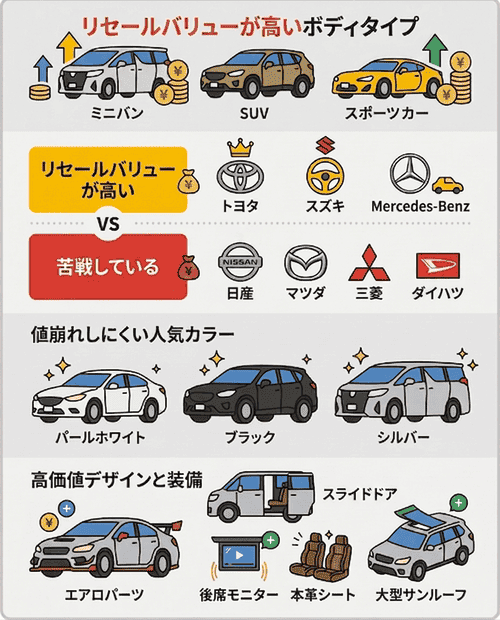 リセールバリューが高い車の特徴