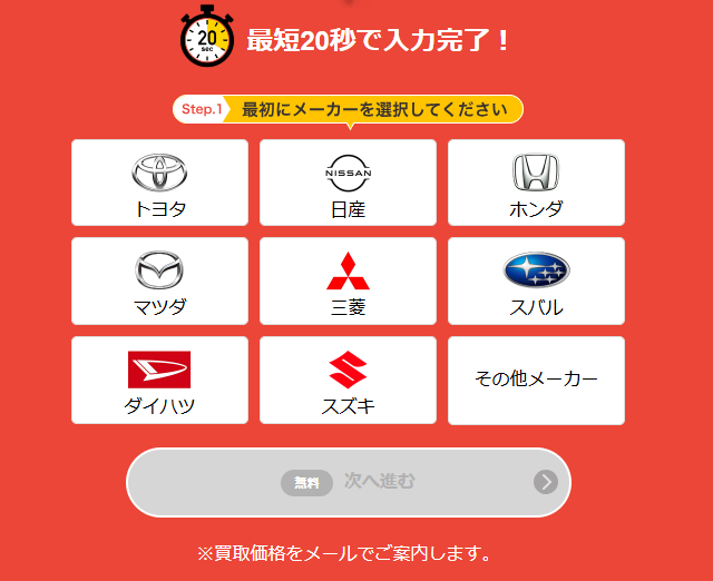 車買取カルモくんシミュレーション