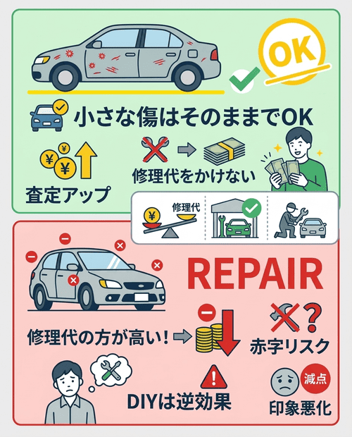 テクニック3：小傷やへこみを直さない