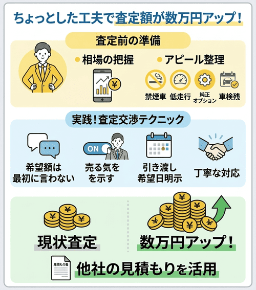 テクニック4：査定交渉で「あと5万円」を引き出す