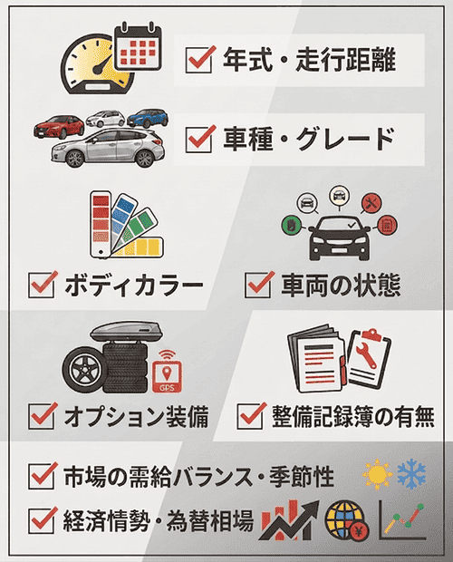 車の買取価格は何で決まる？査定額を左右する重要ポイント