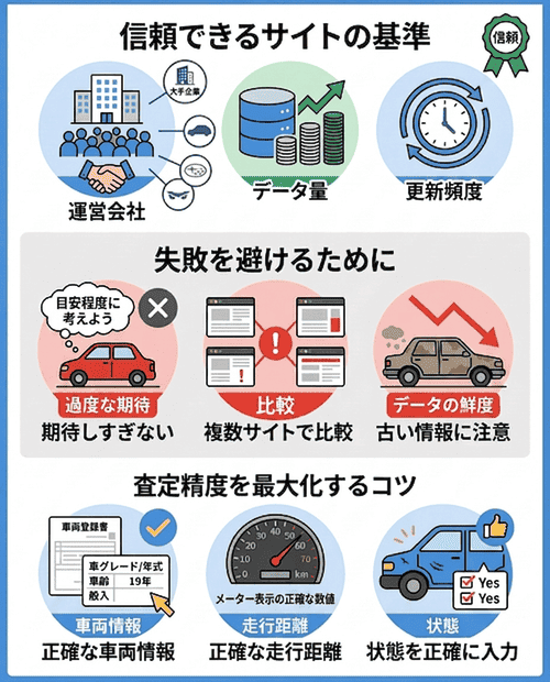 【一目で分かる】登録なし車査定サイト選びの重要ポイント