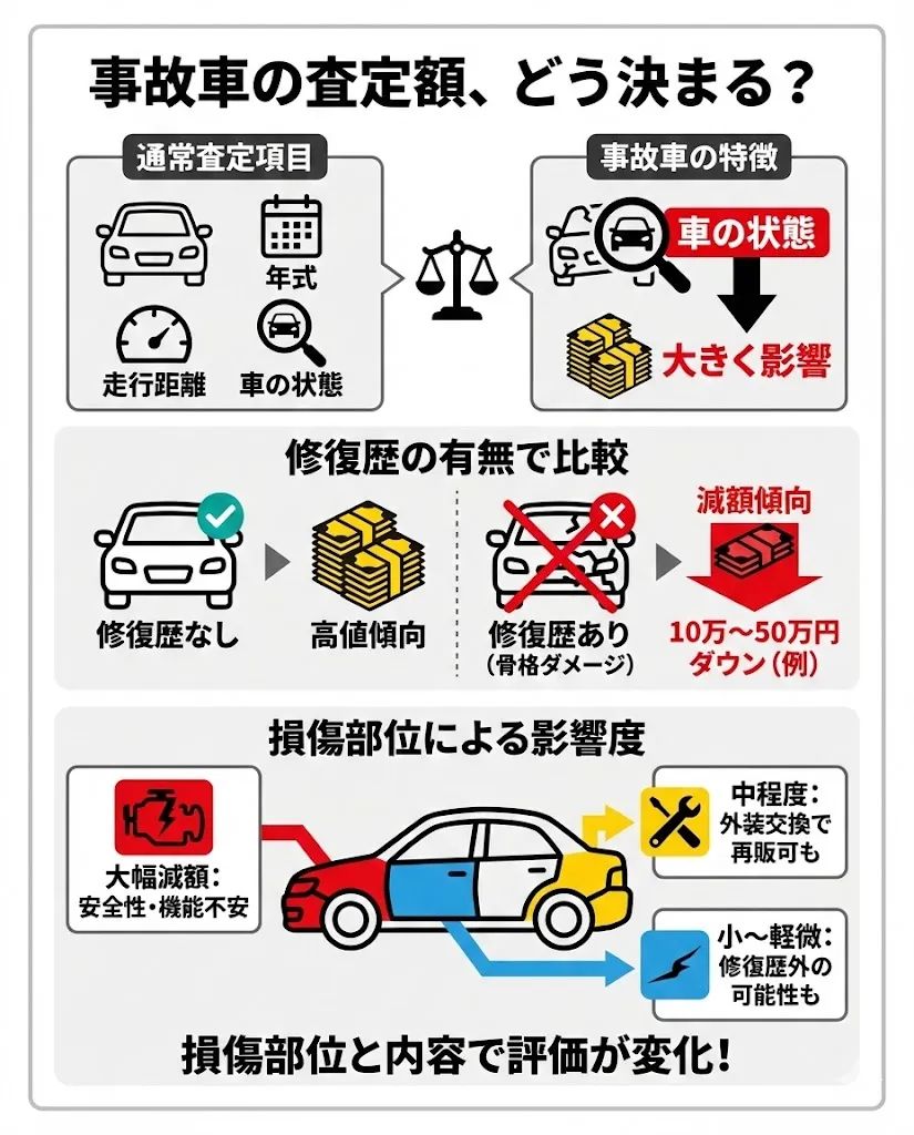事故車の査定額、その決め方を解説