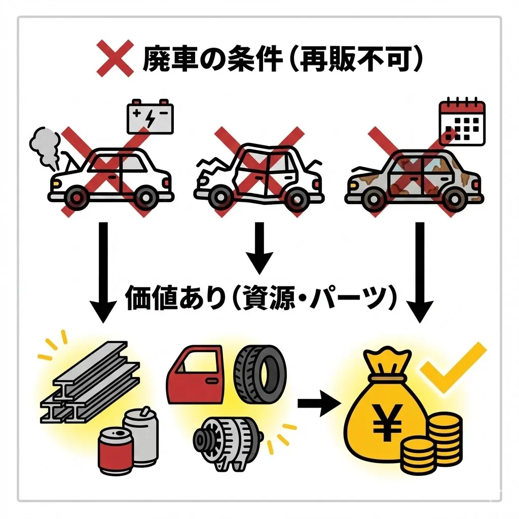 廃車扱いになる車の条件