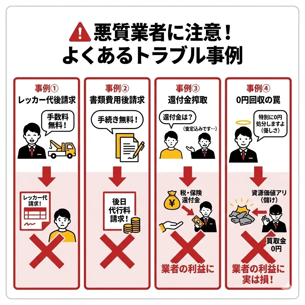 悪質業者に注意！よくあるトラブル事例
