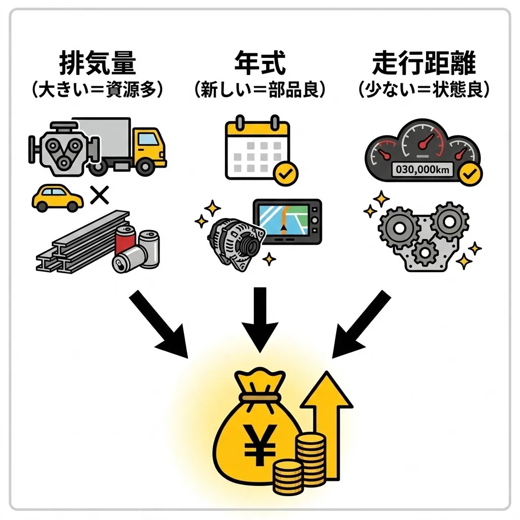 排気量・年式・走行距離で変わる価格