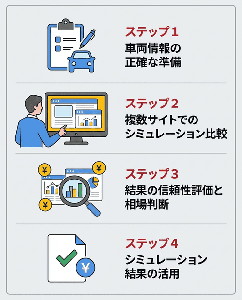 車査定シミュレーションの実践手順4ステップ