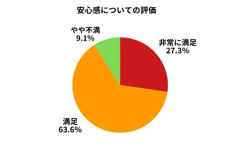 カチエックス安心感についての評価